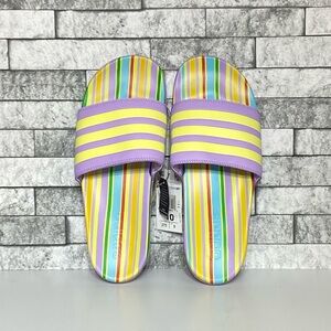 New Adidas Adilette Comfort Slides Multicolor Sandals